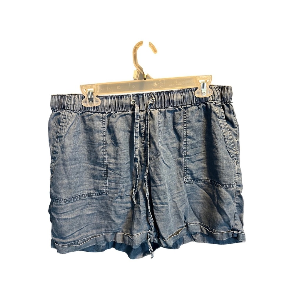 Appraisal Womens Blue 100% Lyocell Elastic Waist Drawstring Casual Shorts Size L